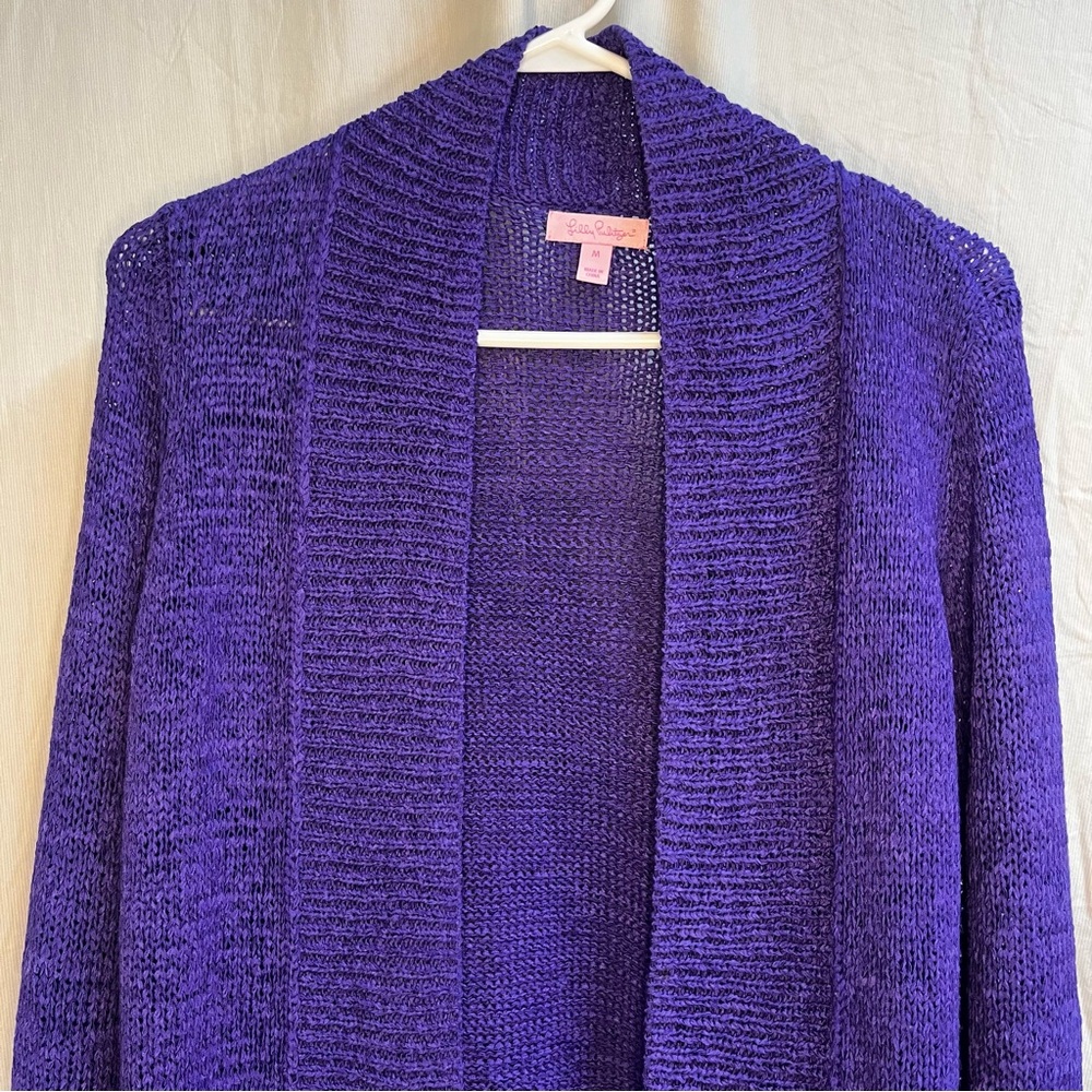 Lilly Pulitzer Purple Open-Front Knit Cardigan